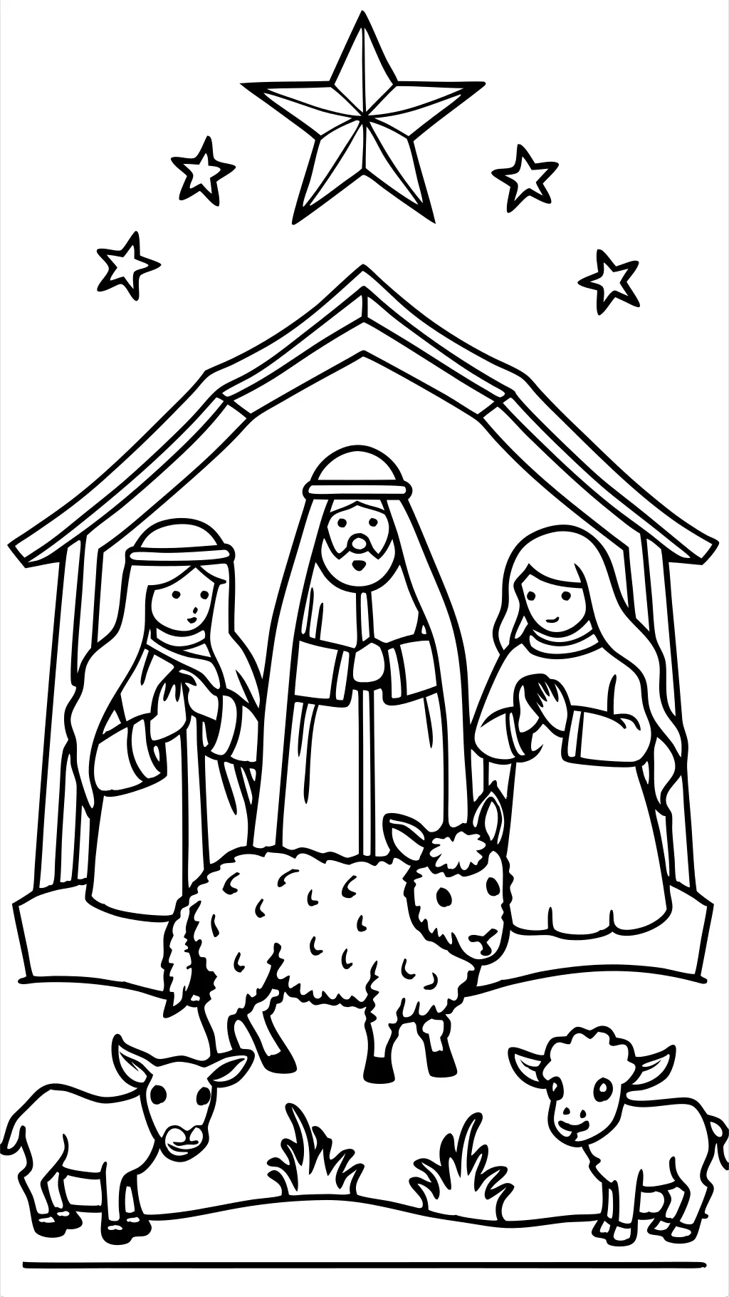 coloriage de nativité de Noël